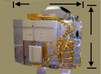 Fig. 1. Hyperion Sensor Assembly includes the telescope, the  two grating spectrometers and the supporting focal plane 