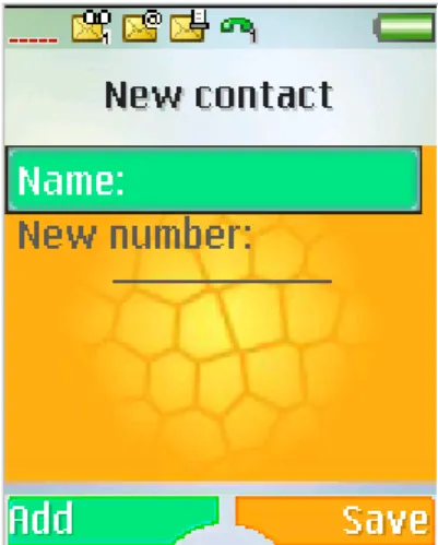 Figure 14  Adding a new contact in the prototype.