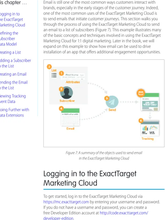 Figure 7: A summary of the objects used to send email   in the ExactTarget Marketing Cloud