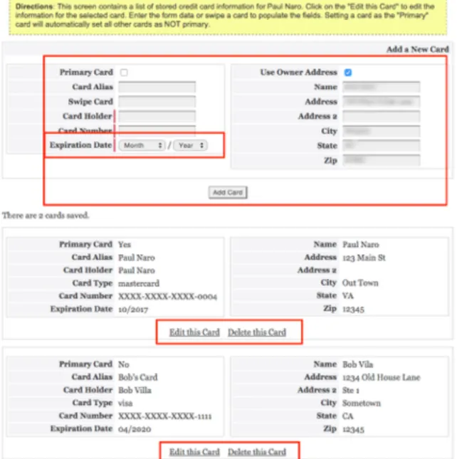 Figure 1 - Multiple Credit Cards 