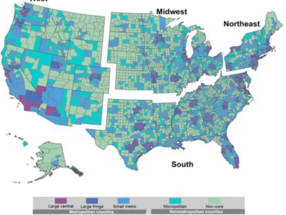 Figure 1. Map of Urban-Rural Counties in the United States  