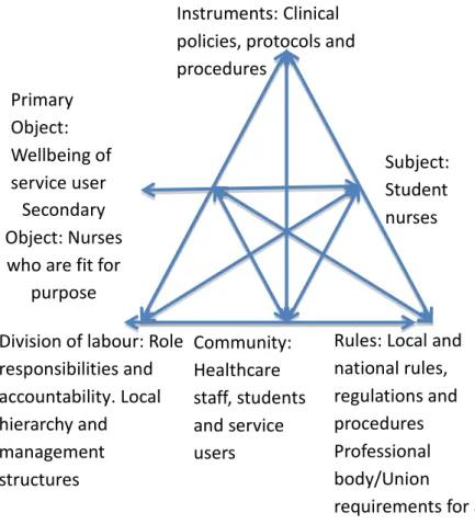 Figure 2: The activity system of the Healthcare setting 