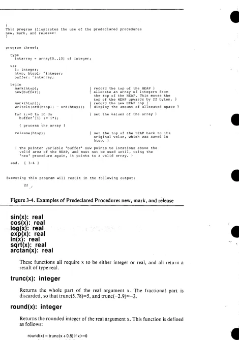 Figure 3-4. Examples of Predeclared Procedures new, mark, and release 