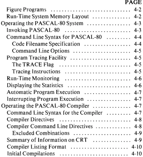 Figure Programs PAGE Run-Time System Memory Layout ............................. 4-2 .............