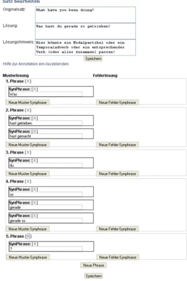 Fig 9: Configuration tool for teachers of language 