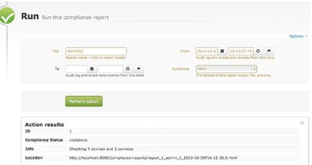 Figure 6: Running a Compliance Report