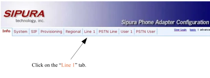Click on the “Line 1” tab. 