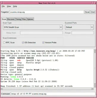 Figure B.9 Using Nmap’s GUI