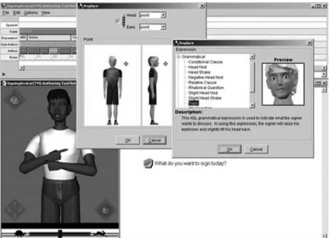 FIGURE 38.5  Screenshot from the user’s guide for Sign Smith Studio, a sign language authoring tool soft ware that allows users to script anima- anima-tions of signed English or American Sign Language