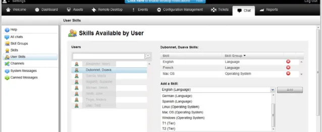 Figure 7 - Add User Skills 