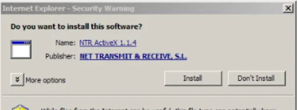 Figure AIII.- The ActiveX installation window show info   to make the installation easier