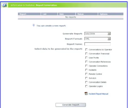 Figure 3.1.1-9. Report Generation Panel. 