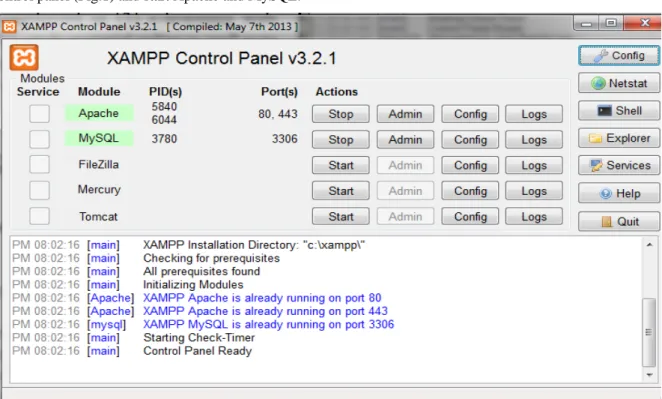 Fig. 1: XAMPP Control Panel 