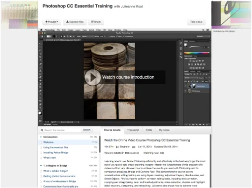 Figure 6. A screenshot of a Photoshop tutorial in Lynda.com 