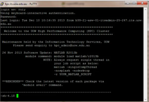 Figure A.2.: Type in your username (‘ruiy’ herein as an example) and your password.