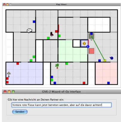 Figure 2: The IG’s graphical interface, including the mapinterface showing the same scene as in Fig