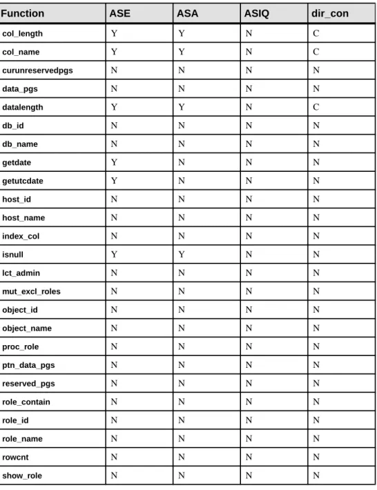 Table 12. Server Class Support for System Functions