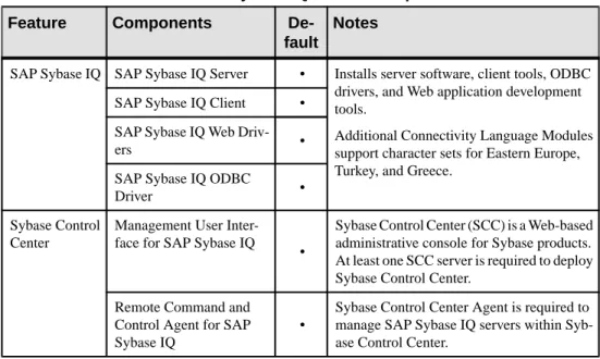 Table 5. SAP Sybase IQ Server Components.