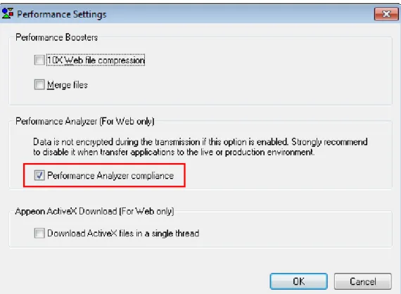 Figure 4.1: Performance Analyze compliance option