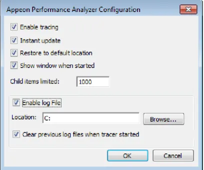 Figure 4.9: Enable log file option