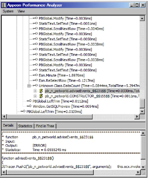 Figure 4.15: View details of JavaScript calls