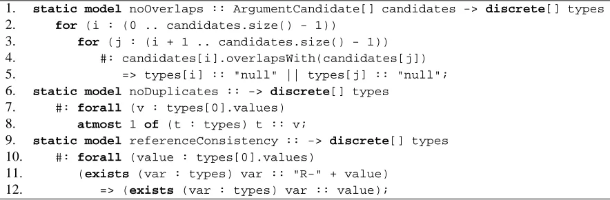 Figure 2: Structural constraints and domain speciﬁc expert knowledge encoded as hard constraints are deﬁned here asseparate models with no learning components.