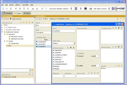 Figure 4: The definition of the annotation schema in Knowtator