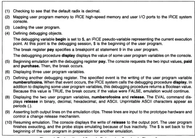 Figure 4. Explanation of Sample Debugging Session in Figure 3 