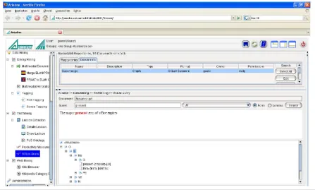Figure 5: Web based user interface to upload and work on dependency treebanks