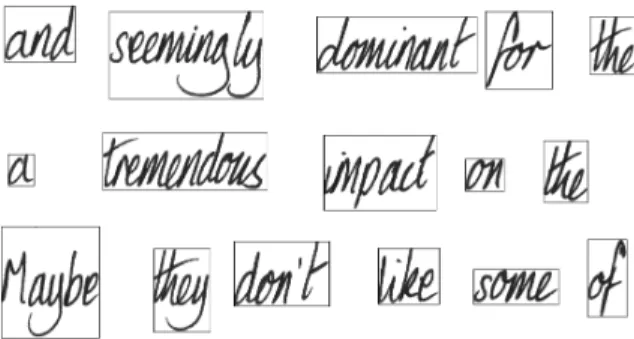 Figure 4.2: A section of a page of the database, showing the bounding boxes detected automatically.