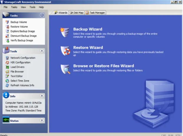 Table 5: Shadow Protect File Menu Options