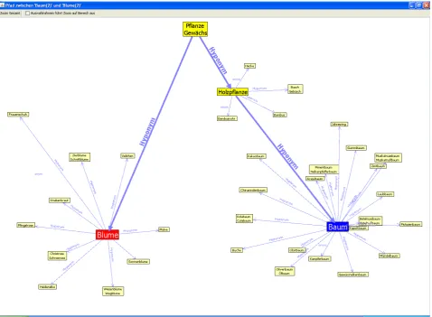 Figure 4: Screenshot GermaNet Pathﬁnder