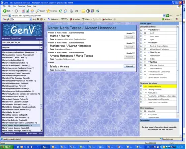 Figure 5: GenV – the Name Variant Generation and Tagging Tool 