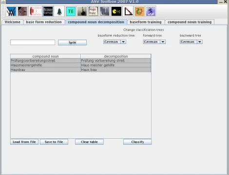 Figure 10: The Levenshtein tool panel