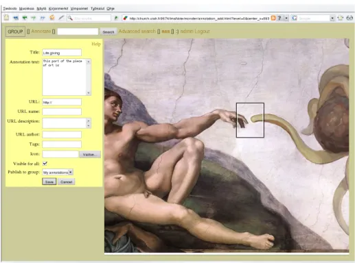 Figure 1: A screen shot showing the EPI creation process 