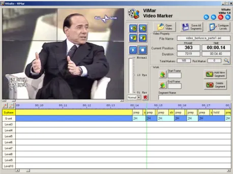 Figure 1: Snapshot of our multimodal annotation software  ViMar during hand gesture labelling