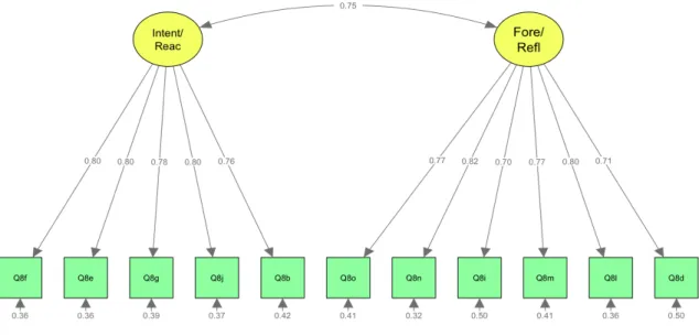 Figure 3. Results of first-order confirmatory factor analysis for personal agency 