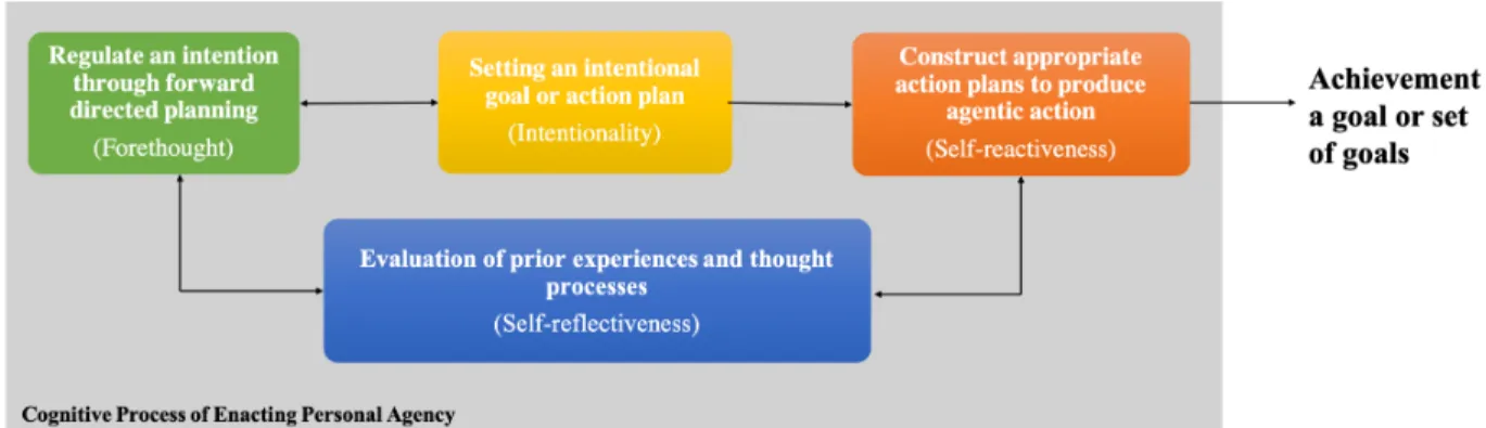 Figure 2 Process of Enacting One’s Personal Agency. The conceptual flow is our own  interpretation of Bandura’s [6], [11] conceptualization of personal agency 