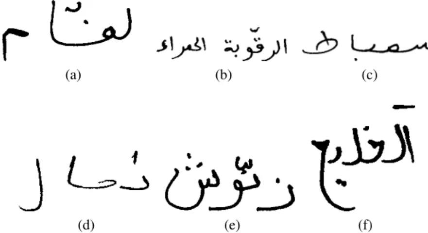 Figure 2.4: Samples of handwritten text from IFN/ENIT dataset written by different writers.
