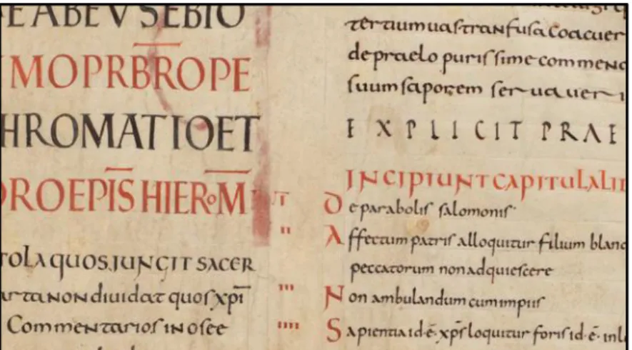 Figure 1.2 The evolution of writing from Roman square capitals through medieval  Gothic to modern handwriting  