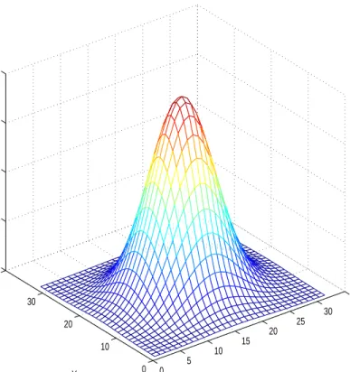 Figure 3.5: The magitude exponential distribution of w on the top boundary.