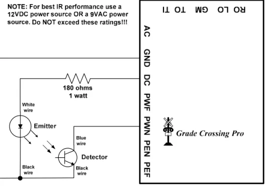 Figure 6 below illustrates the wiring for one set of IR components (shown for sensor location “WN”)