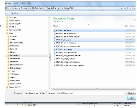 Figure 65 displays file navigation to a specific horn type in lower left  pane of the view, and the result of adding 3 files to the file name  view in the lower right pane