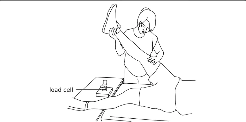 Fig. 1 An investigator performs the passive straight leg raise test on a subject by flexing the hip while keeping the knee extended