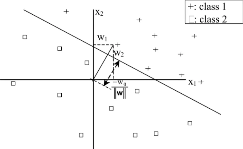 Figure 2.5 illustrates this function, and how the weights determine the slope of the  line and the bias determines how far the line is from its origin, i.e