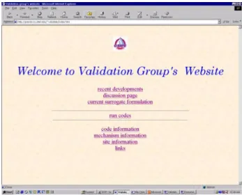 Fig. 1. Soot Model Development Web Site welcoming page