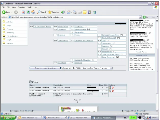 Figure 1: Hierarchical file gallery with the LauLima Learning Environment 