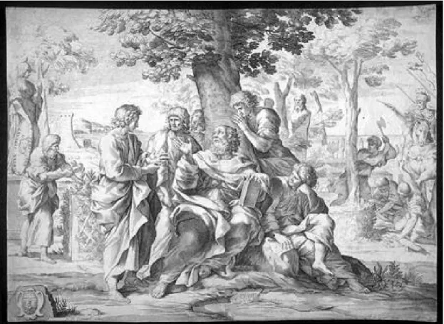 Fig. 1.  Sokrates and his students painted by Greuter. 