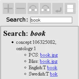 Fig.7above) this entry is selected for editing via the Editor As there is no direct match for the word “books” (in Concept Browser: