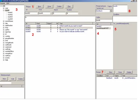 Figure 3. Dialogue acts in DialogDesigner. Note that speaker A may be the system as well as the user